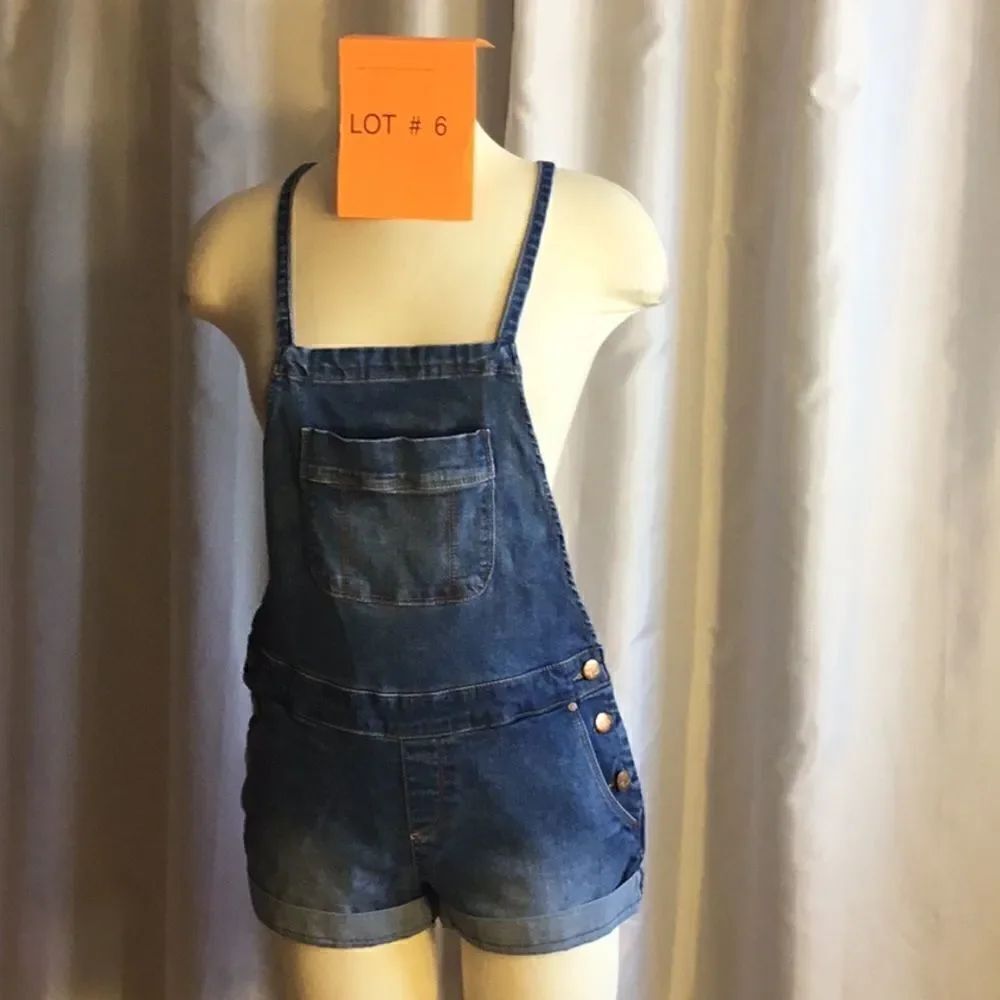 Bib shorts by WILD BLUE distressed denim size 3